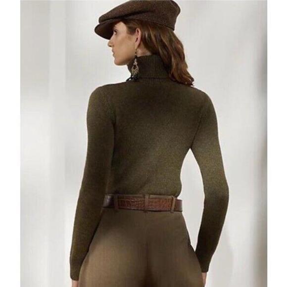 Ralph Lauren Collection Women's Sweater Green Cashmere Purple Label Size XL - Picture 4 of 5